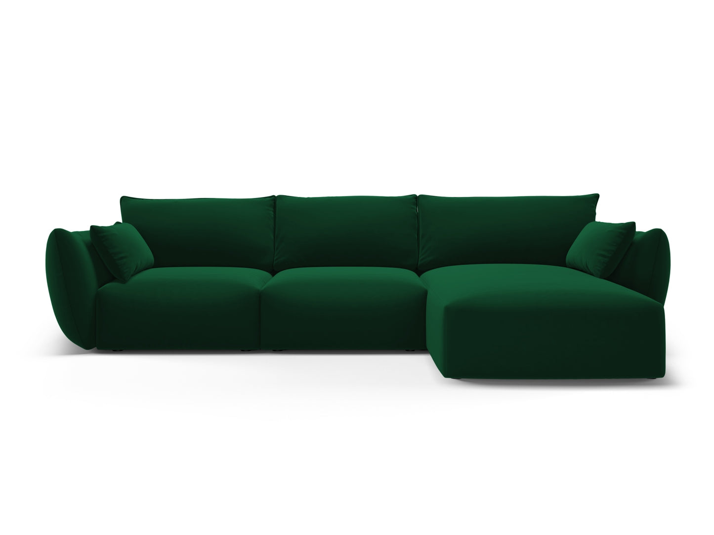 Matera Corner Sofa, 5 Seats, 280x171 cm — Bottle Green / Right