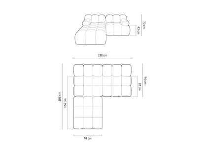 Cortina Modular Sofa, 3 Seats, 188x188 cm