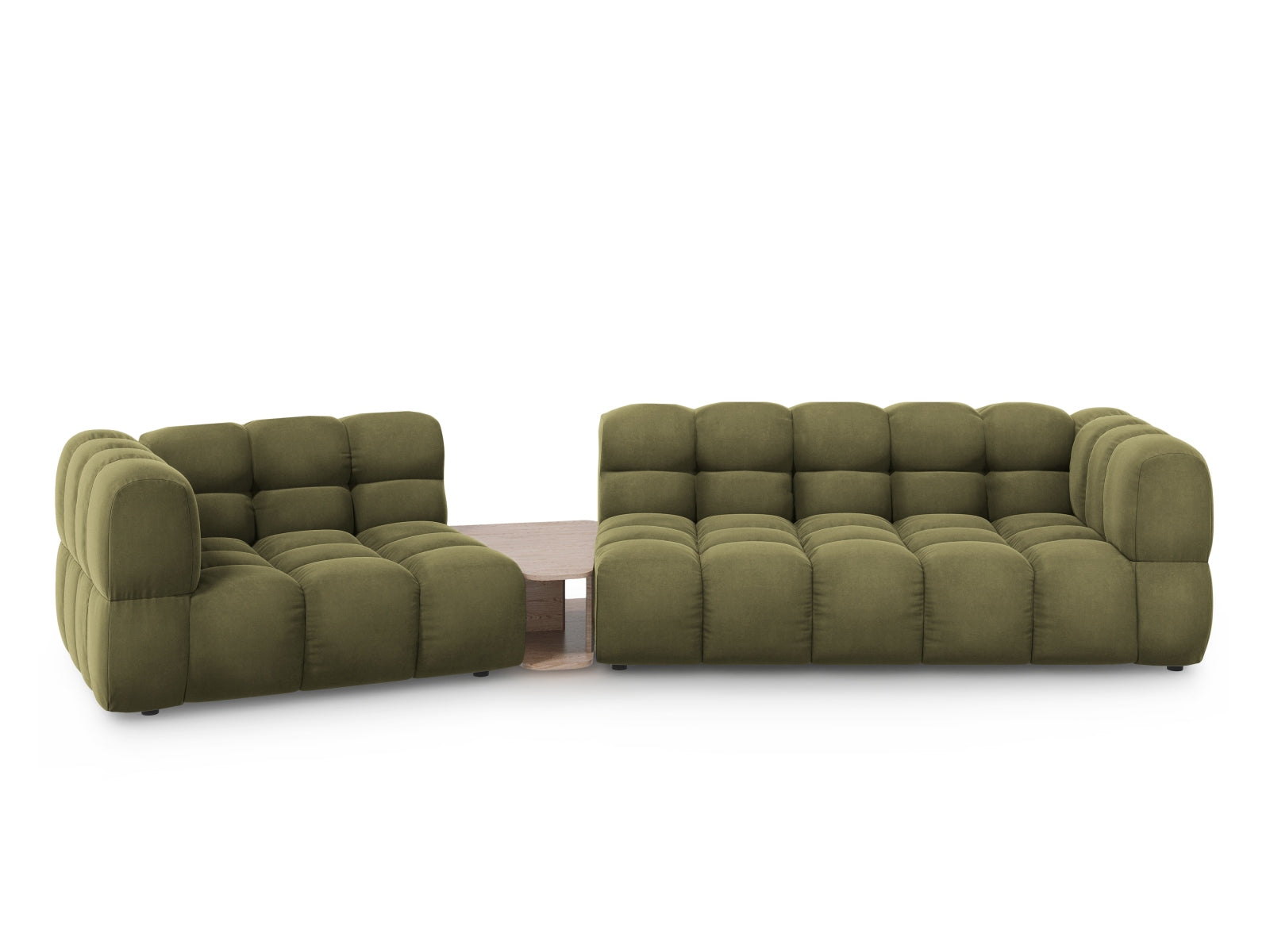 Sky Modular Sofa, 3 Seats, 353x148 cm — Light Green / Left