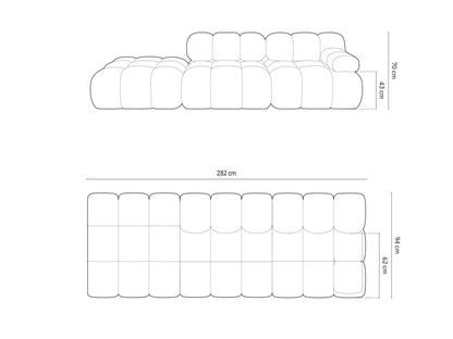 Cortina Modular Sofa, 4 Seats, 282x94 cm