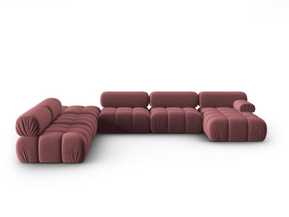 Cortina Modular Panoramic Corner Sofa, 7 Seats, 376x282 cm — Pink / Left