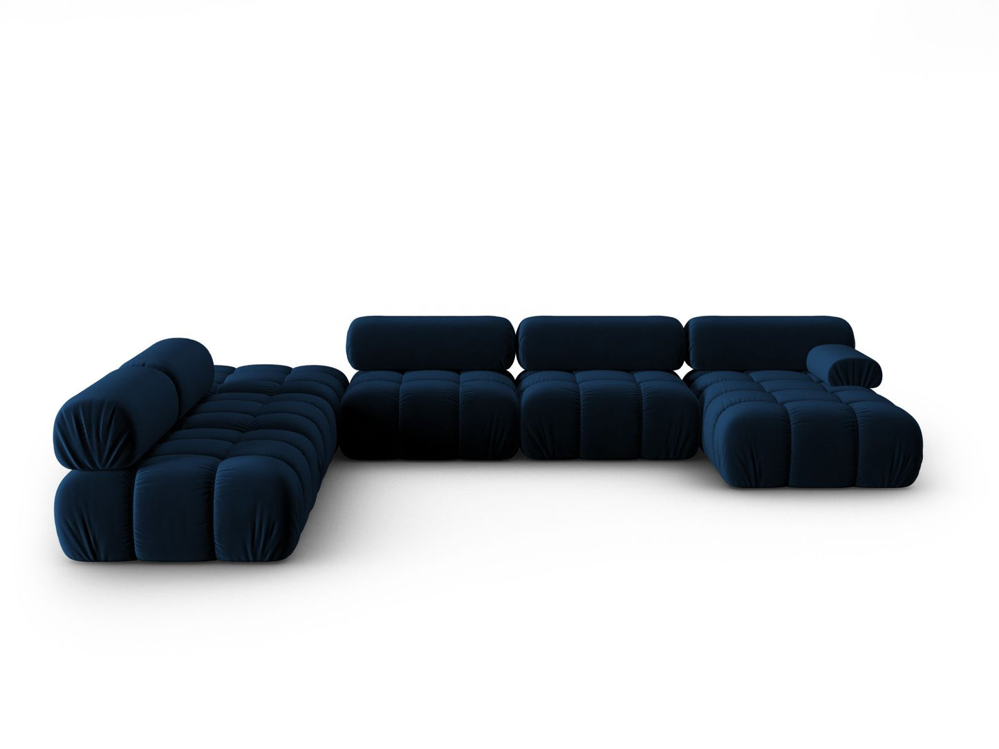 Cortina Modular Panoramic Corner Sofa, 7 Seats, 376x282 cm — Royal Blue / Left