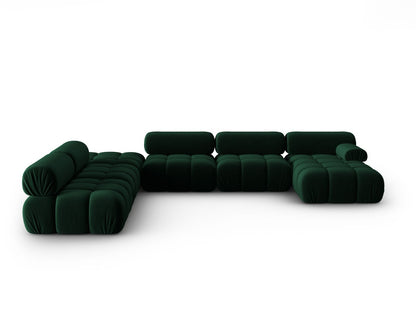 Cortina Modular Panoramic Corner Sofa, 7 Seats, 376x282 cm — Bottle Green / Left