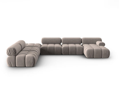 Cortina Modular Panoramic Corner Sofa, 7 Seats, 376x282 cm — Cappuccino / Left