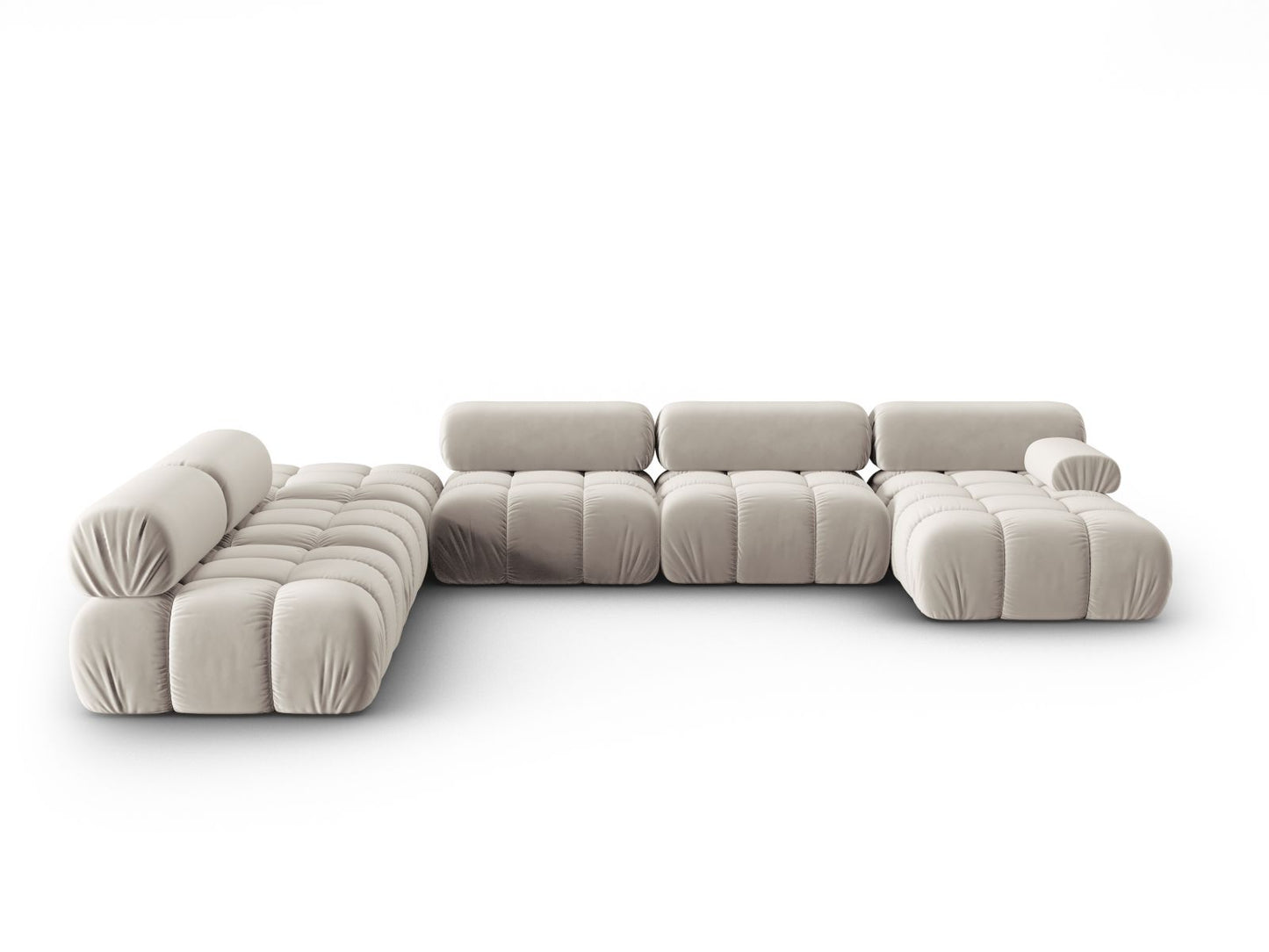 Cortina Modular Panoramic Corner Sofa, 7 Seats, 376x282 cm — Dark Beige / Left