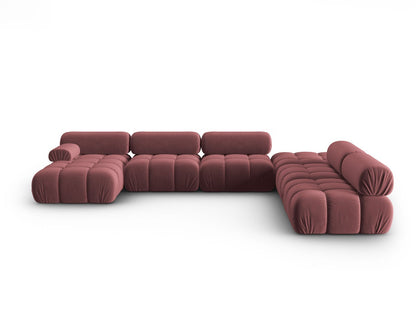 Cortina Modular Panoramic Corner Sofa, 7 Seats, 376x282 cm — Pink / Right