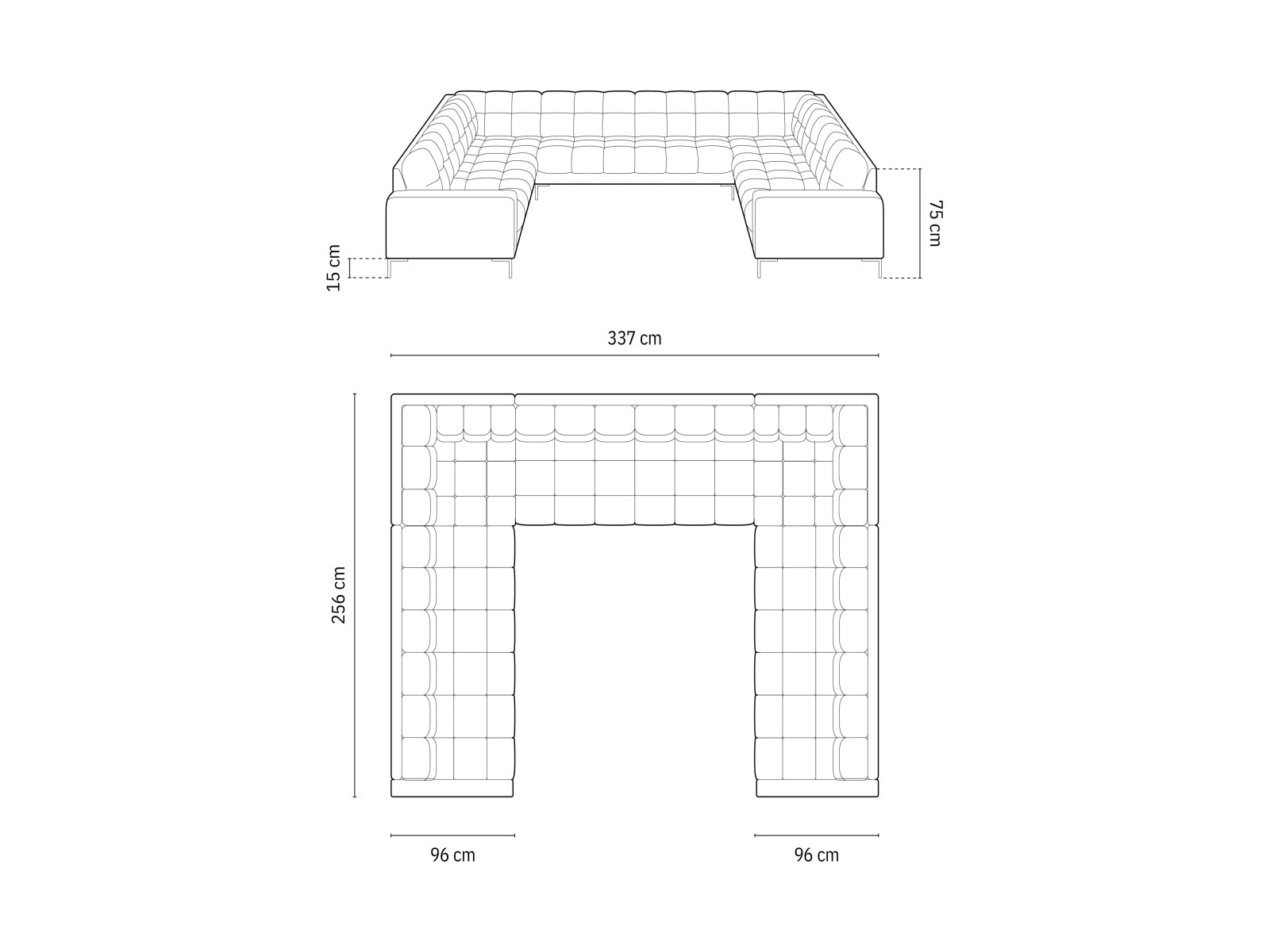 Bali Panoramic Sofa, 9 Seats, 327x256 cm