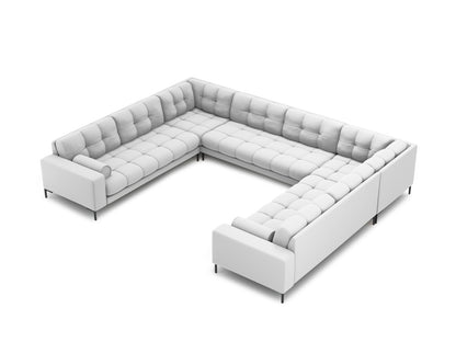 Bali Panoramic Sofa, 9 Seats, 327x256 cm — Light Grey / Black Metal