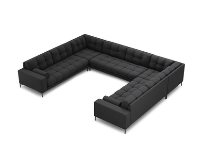 Bali Panoramic Sofa, 9 Seats, 327x256 cm — Dark Grey / Black Metal