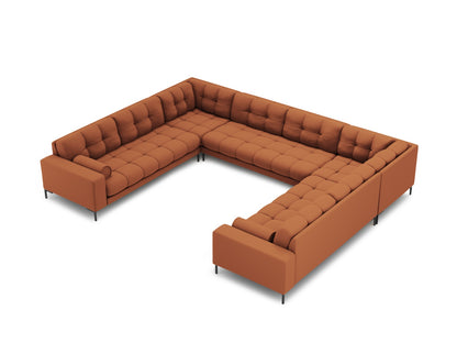 Bali Panoramic Sofa, 9 Seats, 327x256 cm — Brick / Black Metal