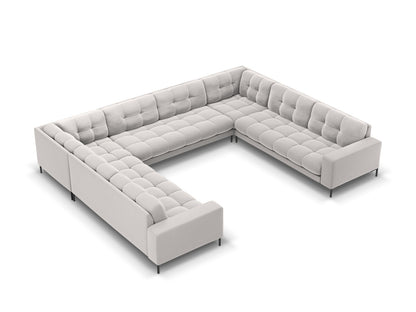 Bali Panoramic Sofa, 9 Seats, 327x256 cm — Silver / Black Metal