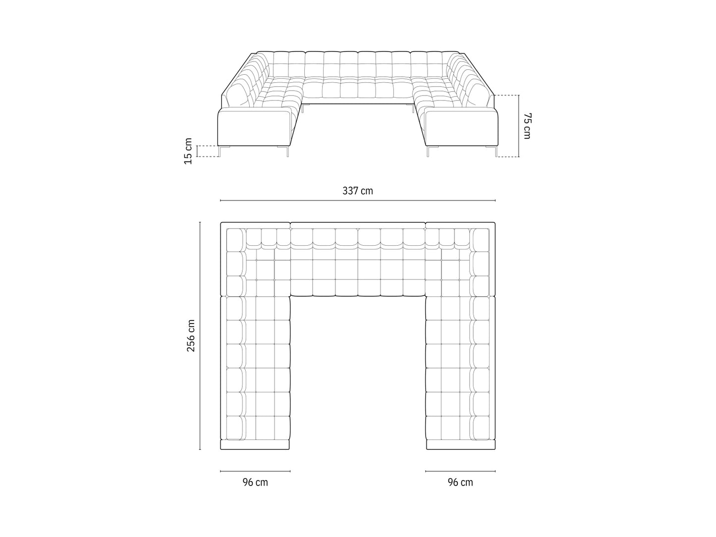 Bali Panoramic Sofa, 9 Seats, 327x256 cm