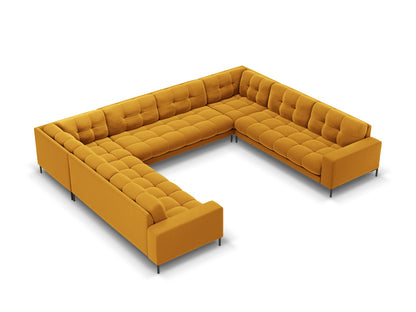 Bali Panoramic Sofa, 9 Seats, 327x256 cm — Yellow / Black Metal