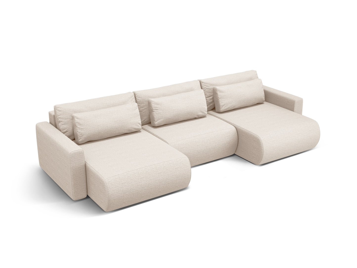 Belfast Panoramic Sofa with Box and Sleeping Function, 4 Seats, 340x149 cm
