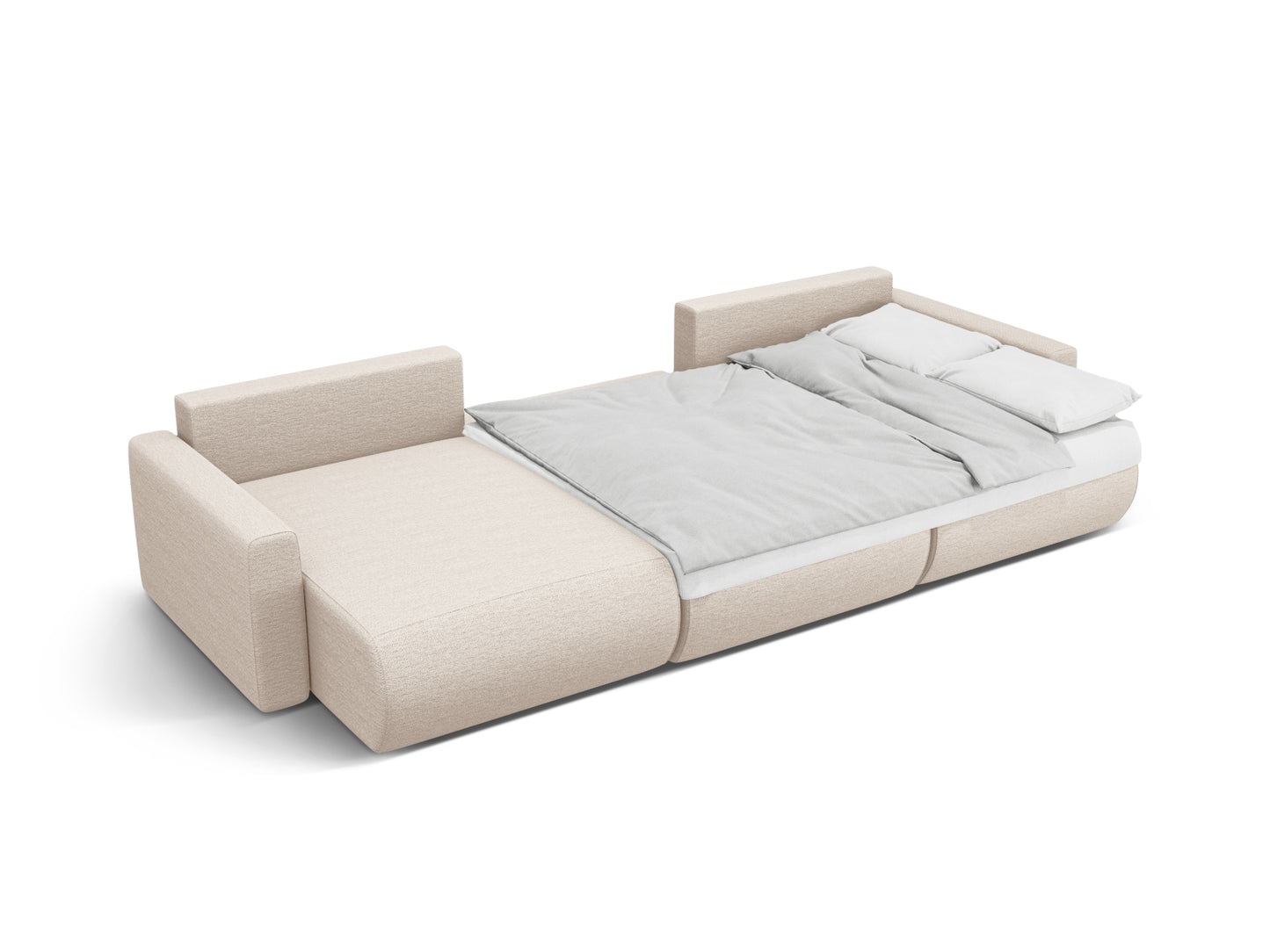 Belfast Panoramic Sofa with Box and Sleeping Function, 4 Seats, 340x149 cm