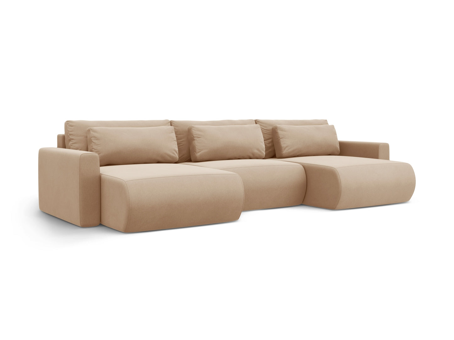 Belfast Panoramic Sofa with Box and Sleeping Function, 4 Seats, 340x149 cm