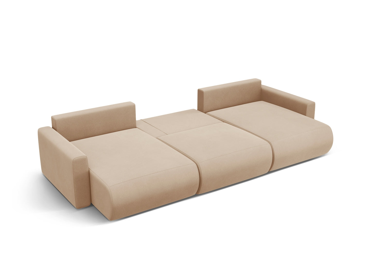 Belfast Panoramic Sofa with Box and Sleeping Function, 4 Seats, 340x149 cm