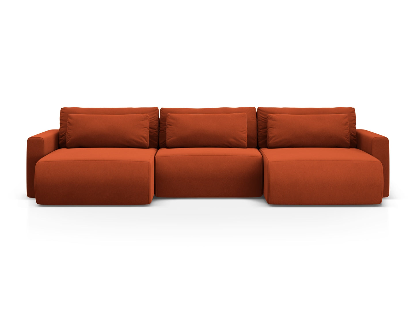 Belfast Panoramic Sofa with Box and Sleeping Function, 4 Seats, 340x149 cm — Auburn