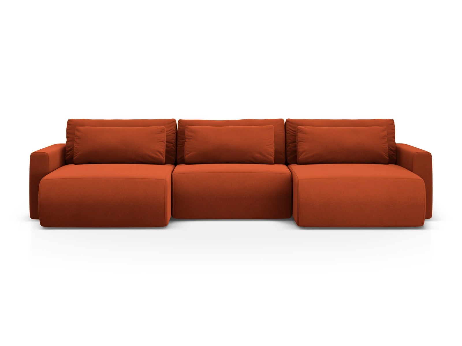 Belfast Panoramic Sofa with Box and Sleeping Function, 4 Seats, 340x149 cm — Auburn