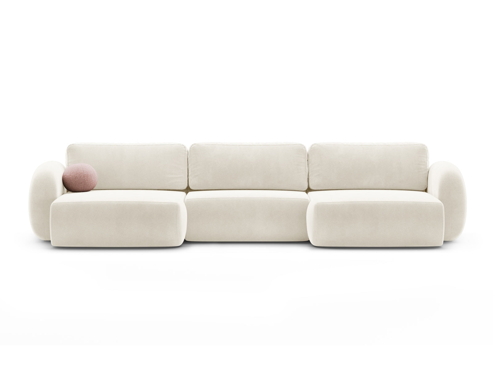 Tonale Panoramic Sofa with Box and Sleeping Function, 5 Seats, 362x149 cm — Ivory