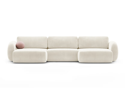 Tonale Panoramic Sofa with Box and Sleeping Function, 5 Seats, 362x149 cm — Ivory