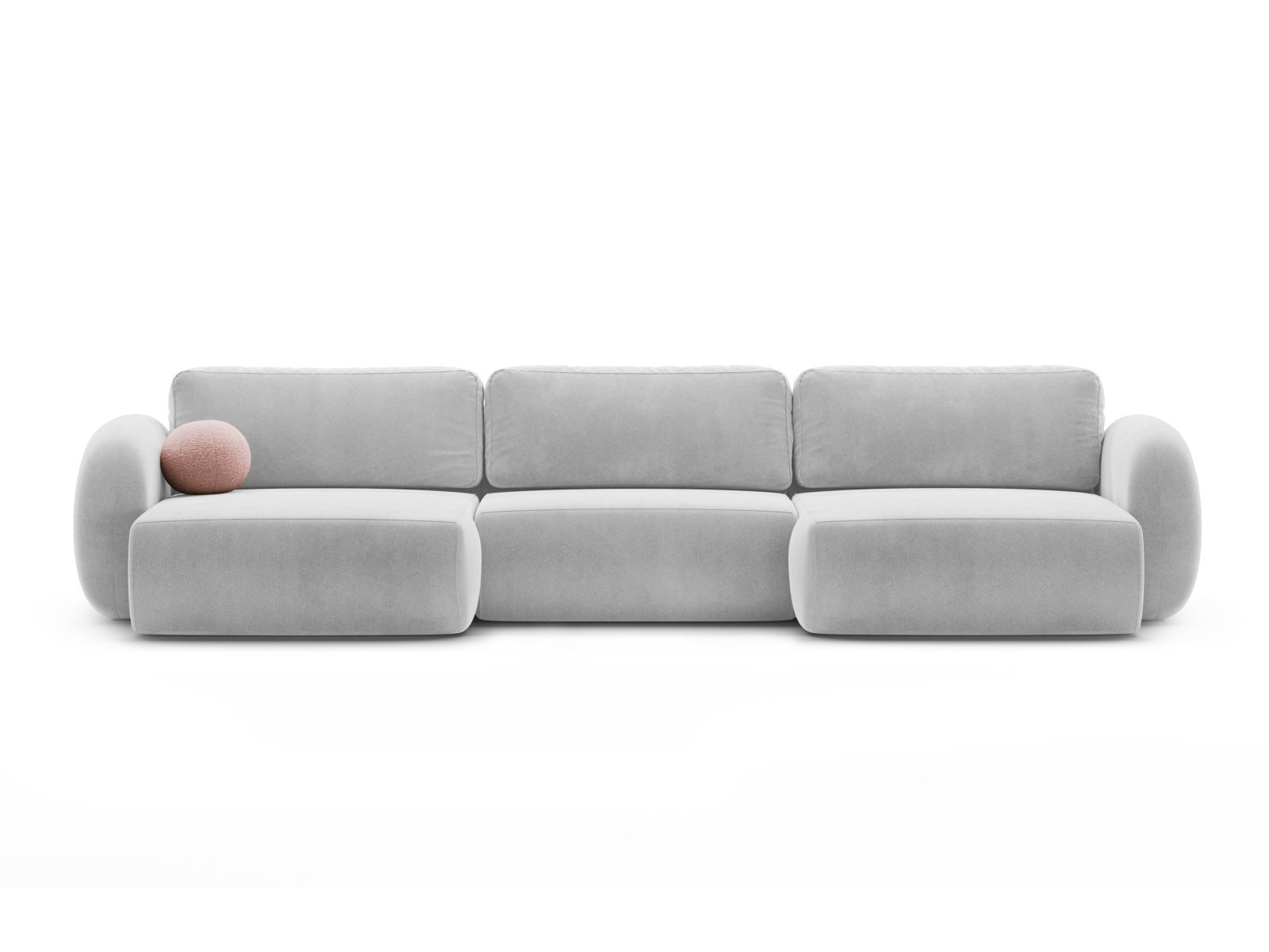 Tonale Panoramic Sofa with Box and Sleeping Function, 5 Seats, 362x149 cm — Grey
