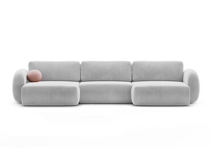 Tonale Panoramic Sofa with Box and Sleeping Function, 5 Seats, 362x149 cm — Grey