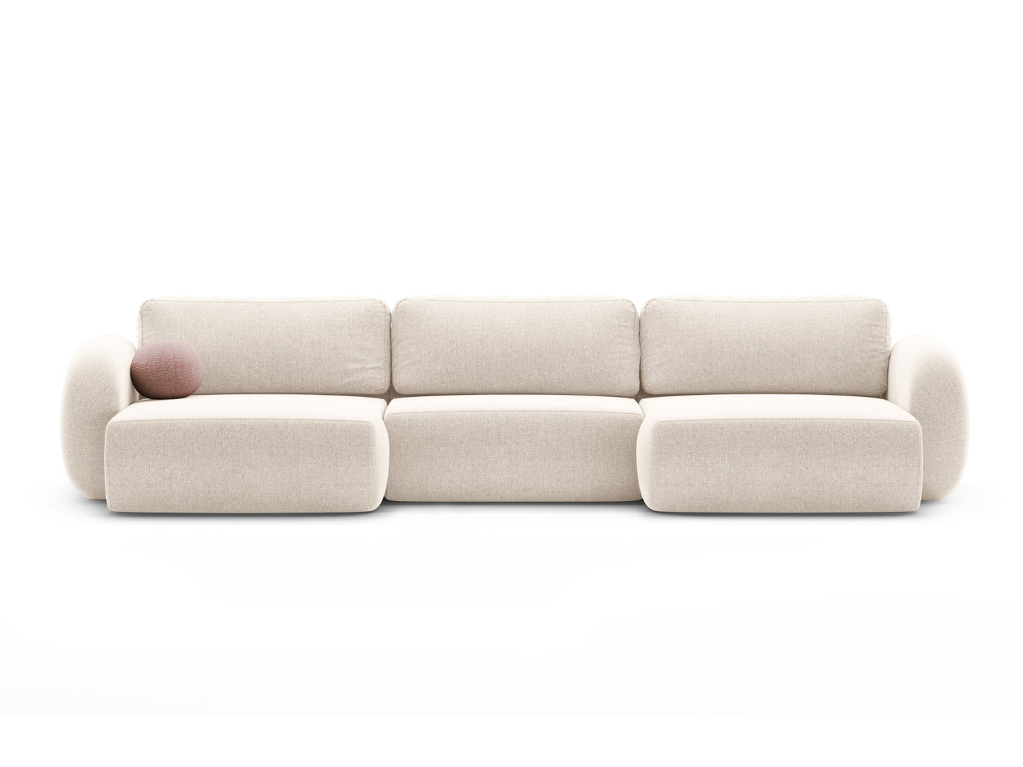 Tonale Panoramic Sofa with Box and Sleeping Function, 5 Seats, 362x149 cm — Light Beige