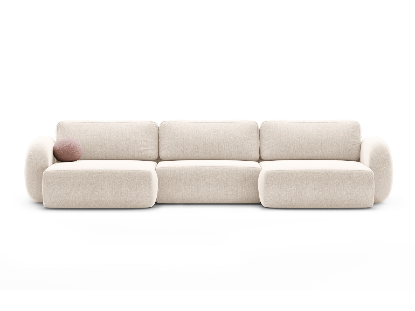 Tonale Panoramic Sofa with Box and Sleeping Function, 5 Seats, 362x149 cm — Light Beige