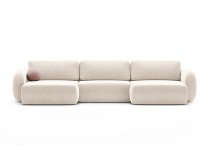 Tonale Panoramic Sofa with Box and Sleeping Function, 5 Seats, 362x149 cm — Light Beige