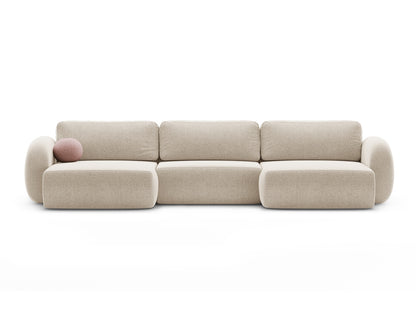 Tonale Panoramic Sofa with Box and Sleeping Function, 5 Seats, 362x149 cm — Dark Beige