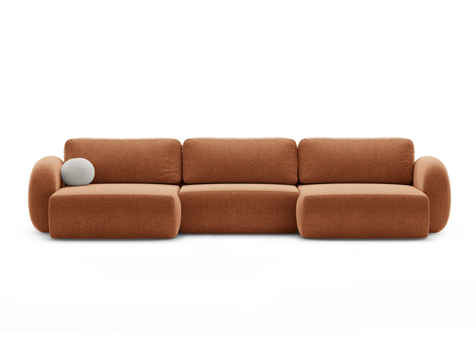 Tonale Panoramic Sofa with Box and Sleeping Function, 5 Seats, 362x149 cm — Brick