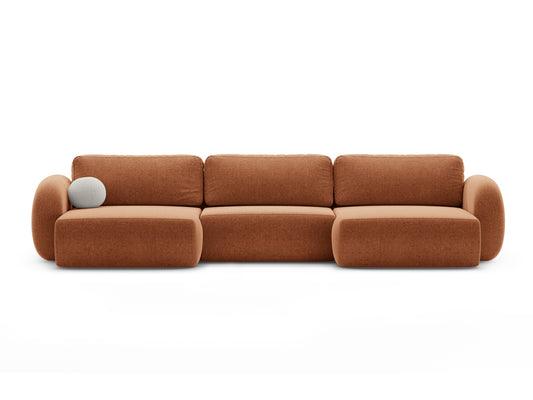 Tonale Panoramic Sofa with Box and Sleeping Function, 5 Seats, 362x149 cm — Brick