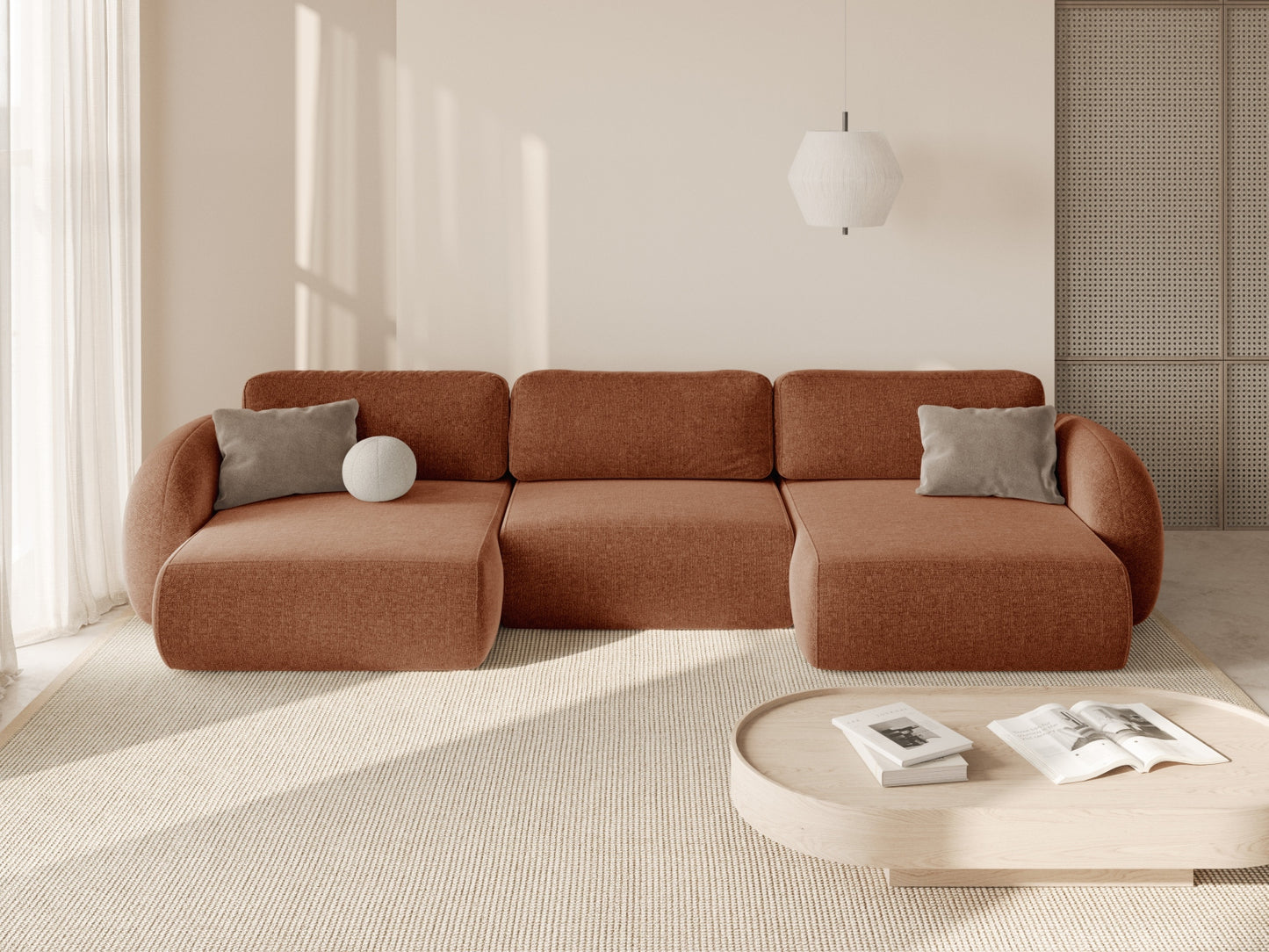 Tonale Panoramic Sofa with Box and Sleeping Function, 5 Seats, 362x149 cm
