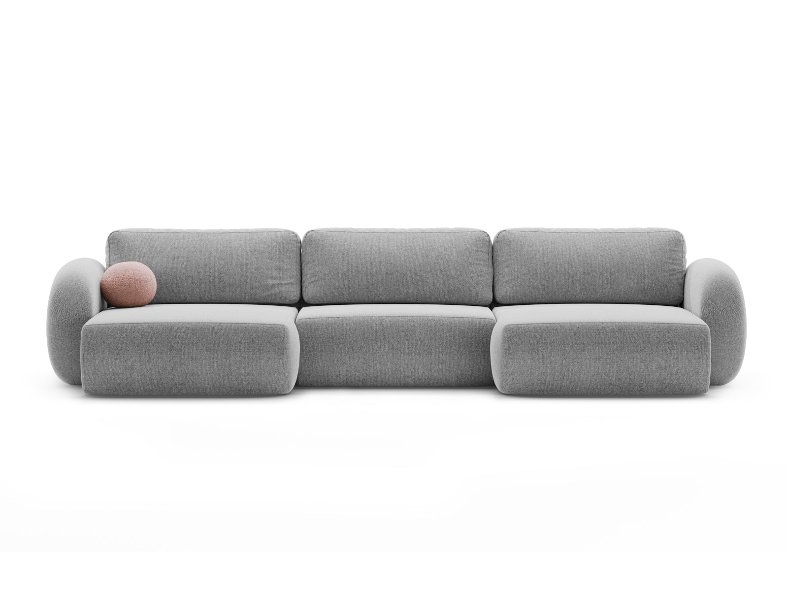 Tonale Panoramic Sofa with Box and Sleeping Function, 5 Seats, 362x149 cm — Light Grey
