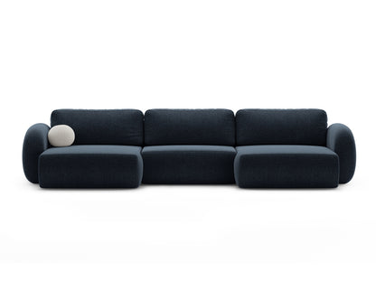 Tonale Panoramic Sofa with Box and Sleeping Function, 5 Seats, 362x149 cm — Navy Blue
