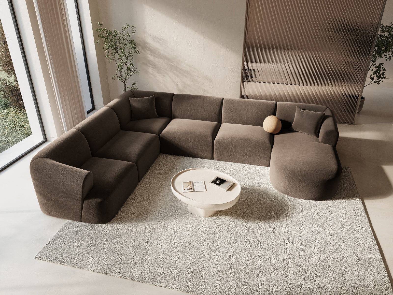 Campi Modular Panoramic Corner Sofa, 7 Seats, 330x255 cm