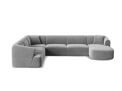 Campi Modular Panoramic Corner Sofa, 7 Seats, 330x255 cm — Grey / Left