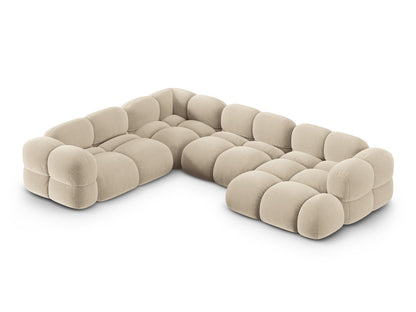 Loretto Panoramic Corner Sofa, 5 Seats, 345x250 cm — Light Beige / Left