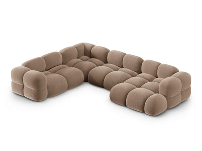Loretto Panoramic Corner Sofa, 5 Seats, 345x250 cm — Dark Beige / Left