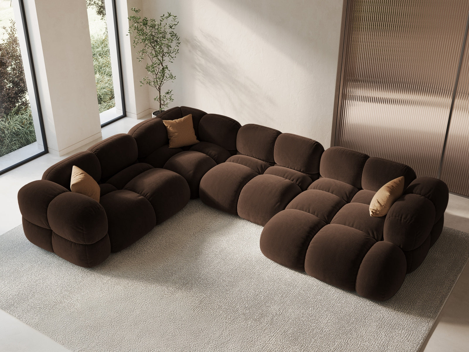 Loretto Panoramic Corner Sofa, 5 Seats, 345x250 cm