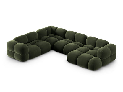 Loretto Panoramic Corner Sofa, 5 Seats, 345x250 cm — Green / Left
