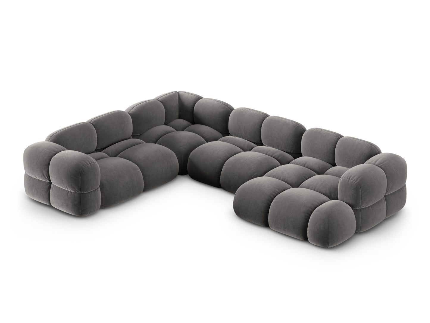 Loretto Panoramic Corner Sofa, 5 Seats, 345x250 cm — Grey / Left