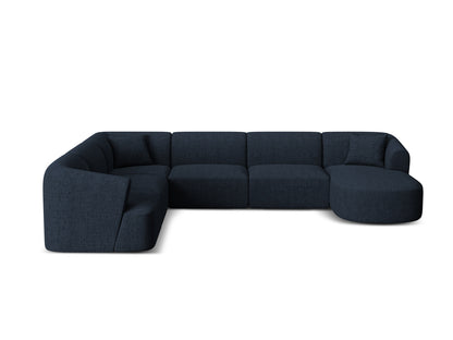 Campi Modular Panoramic Corner Sofa, 7 Seats, 330x255 cm — Royal Blue / Left