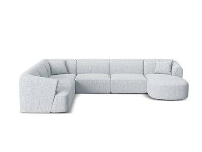 Campi Modular Panoramic Corner Sofa, 7 Seats, 330x255 cm — Light Grey / Left