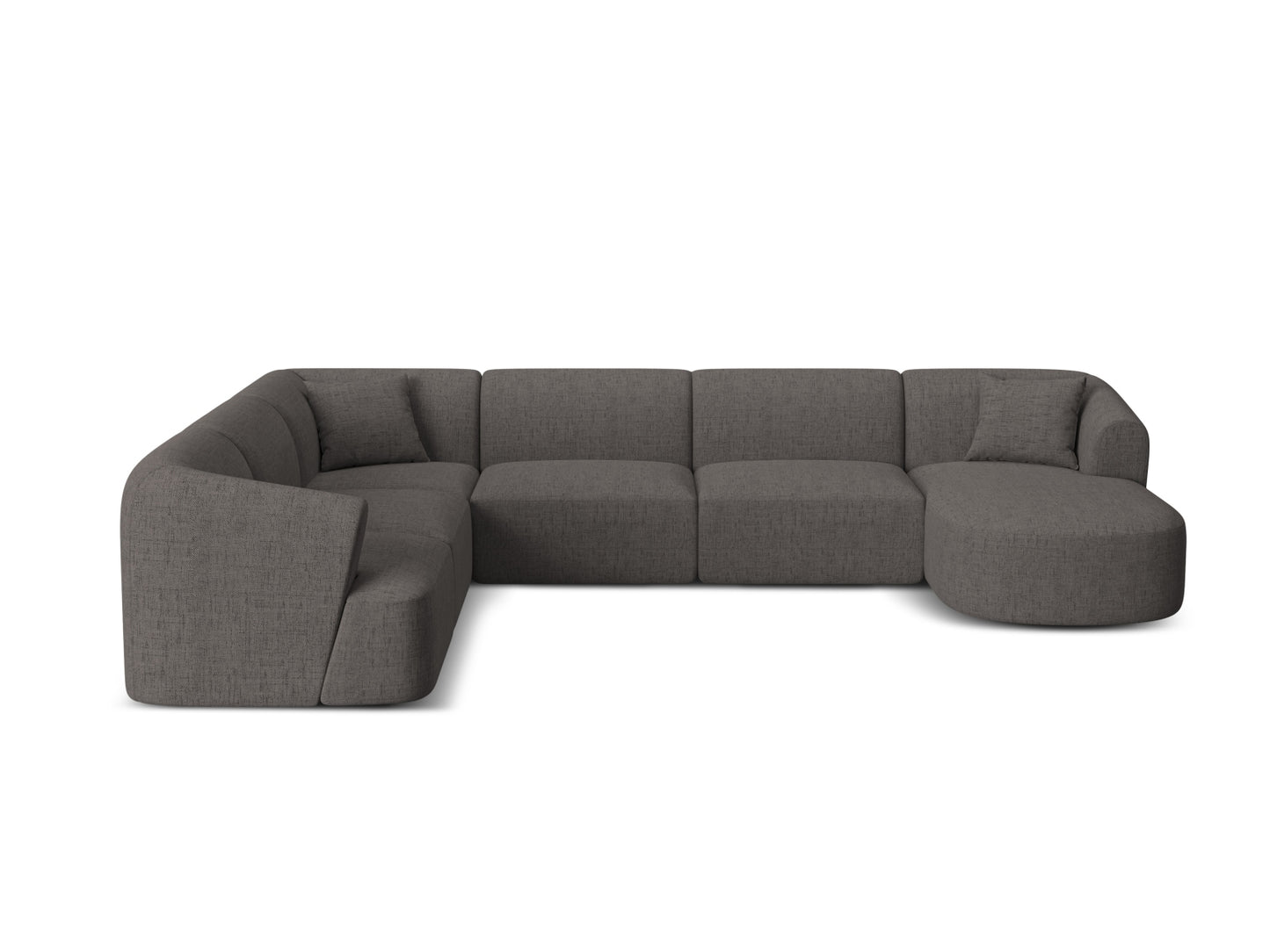 Campi Modular Panoramic Corner Sofa, 7 Seats, 330x255 cm — Grey / Left