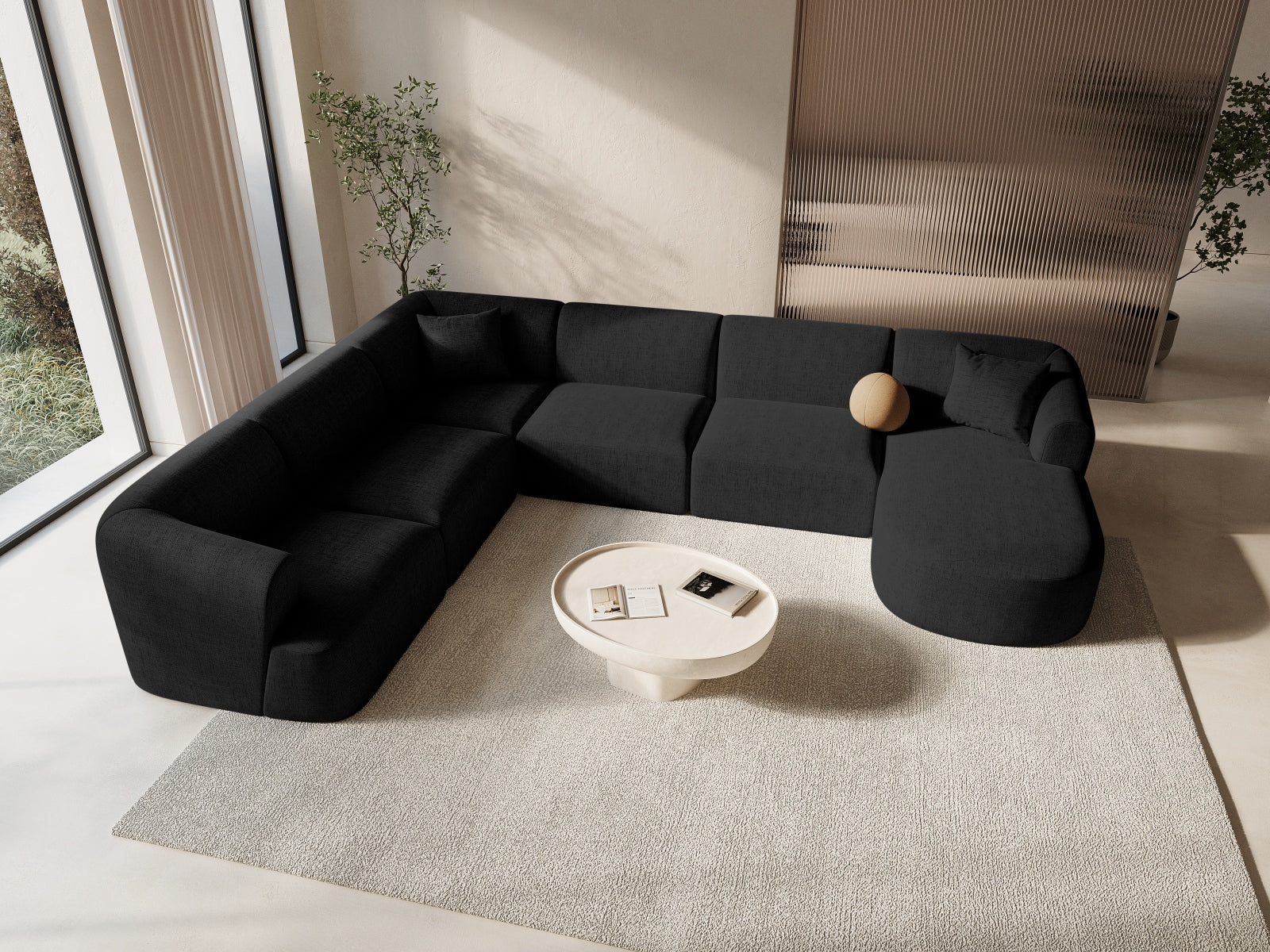 Campi Modular Panoramic Corner Sofa, 7 Seats, 330x255 cm