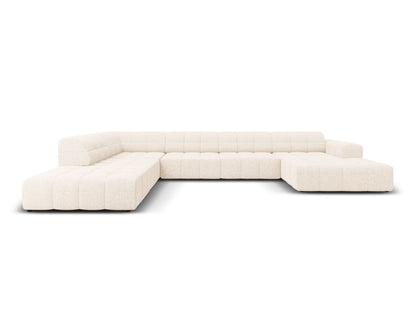 Chicago Panoramic Corner Sofa, 7 Seats, 375x263 cm — Light Beige / Left