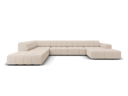 Chicago Panoramic Corner Sofa, 7 Seats, 375x263 cm — Beige / Left