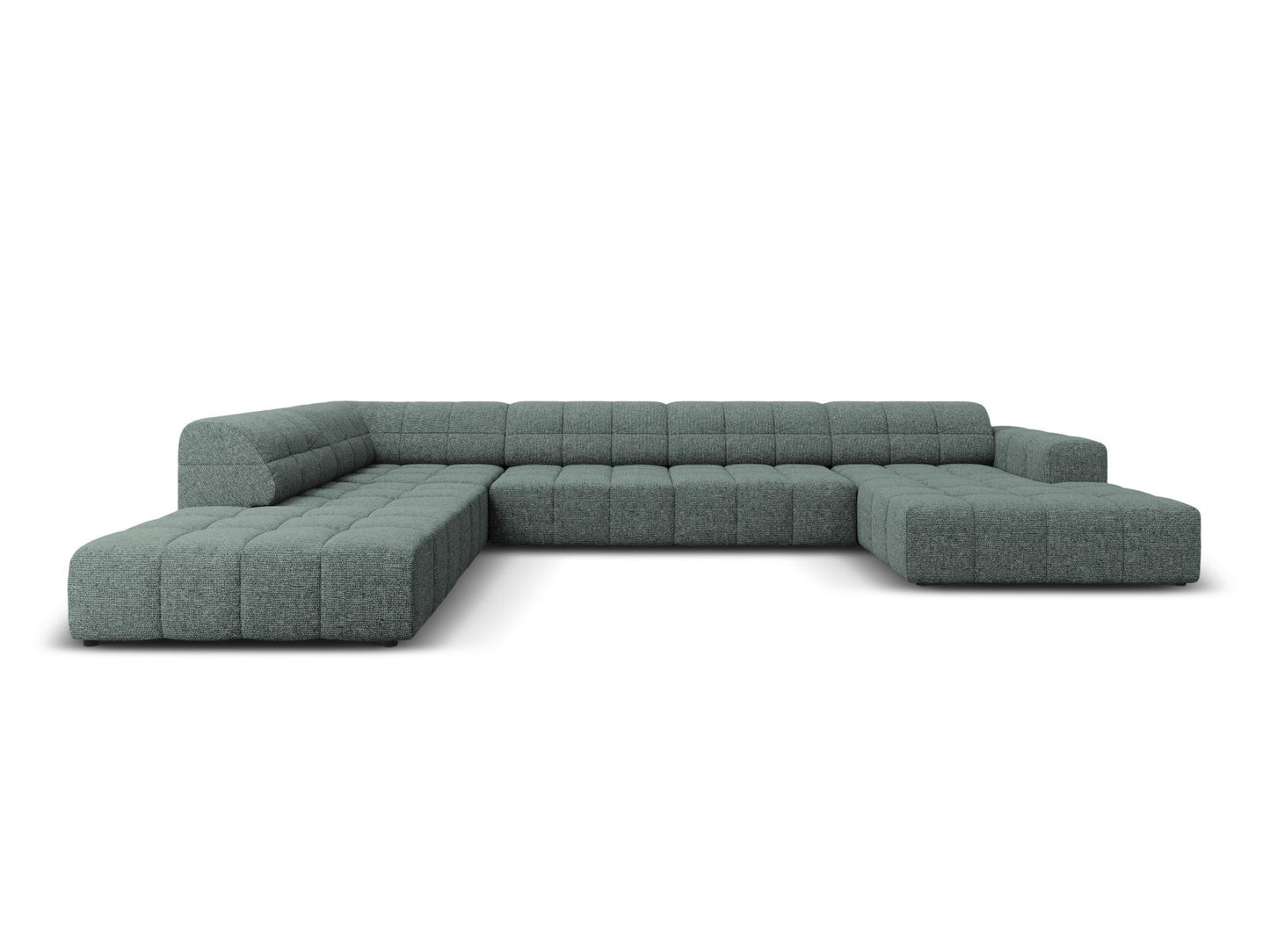 Chicago Panoramic Corner Sofa, 7 Seats, 375x263 cm — Petrol / Left